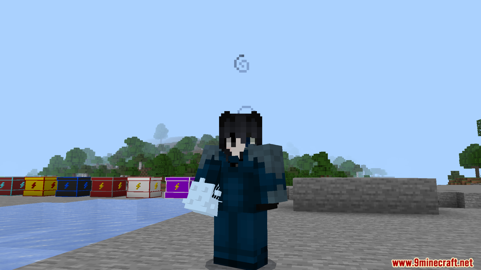 Avras Heroes the Flash Addon Screenshot 2 Player character wearing a dark speedster suit standing near colored storage chests