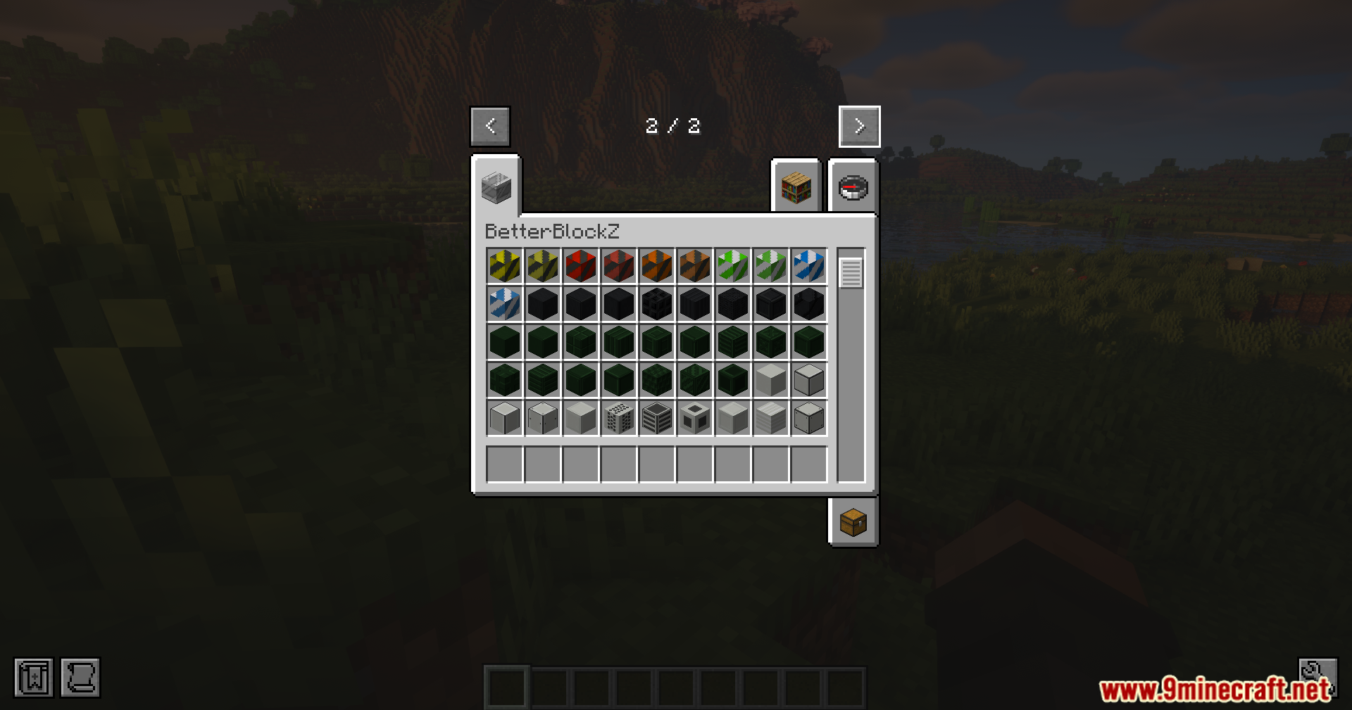 Better Blockz Mod Screenshot 2 A creative inventory tab filled with various new decorative and industrial blocks