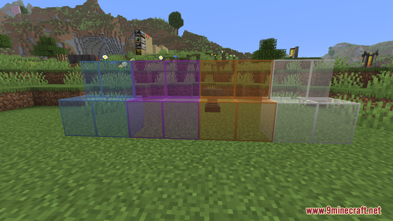 Better Clearer Glass Resource Pack Screenshot 3 Better Clearer Glass Resource Pack showcasing various colored stained glass blocks
