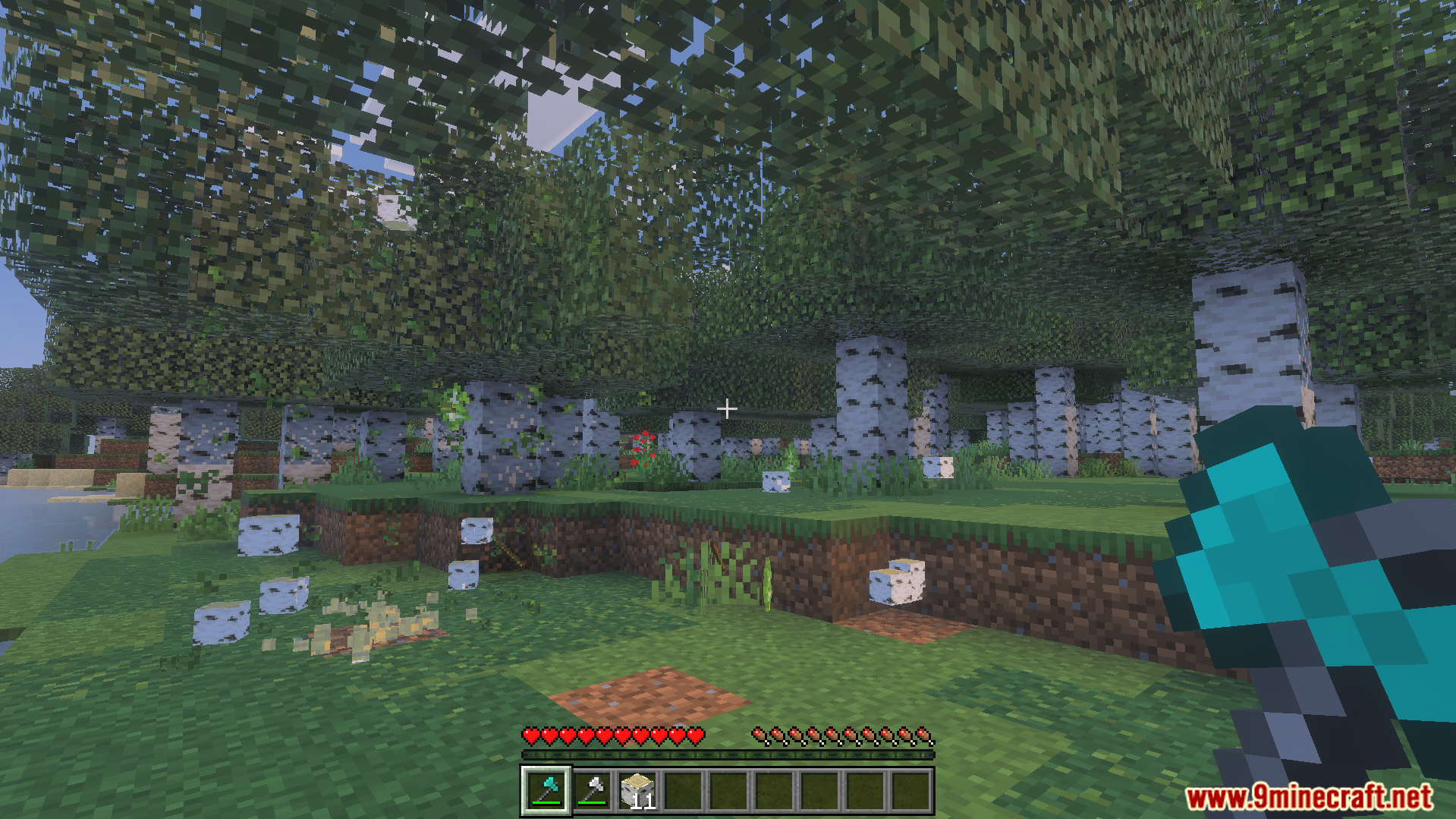 Better Tree Capitator Addon lets players harvest entire trees with a diamond axe