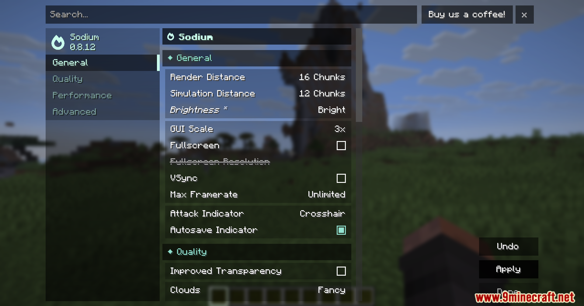 Brightness Plus Mod Screenshot 3 The Minecraft video settings menu shows options for adjusting the game brightness level
