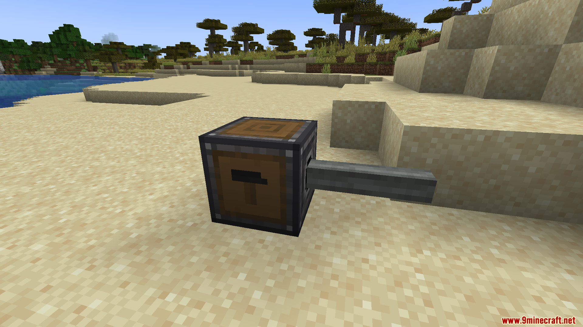 CBC Compact Mount Mod Screenshot 3 A single compact mount block for cannons placed on a sandy beach