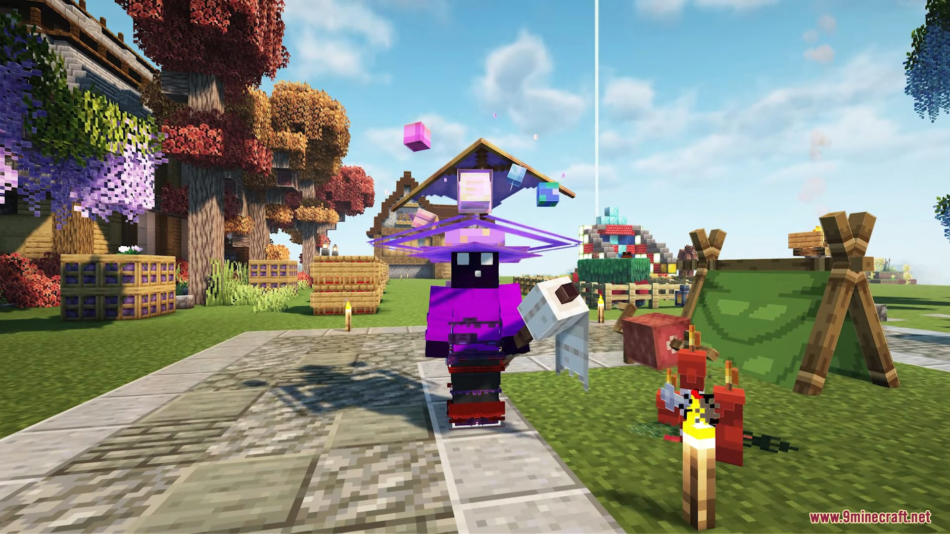 An inventory full of custom item textures loaded by CIT Resewn without OptiFine