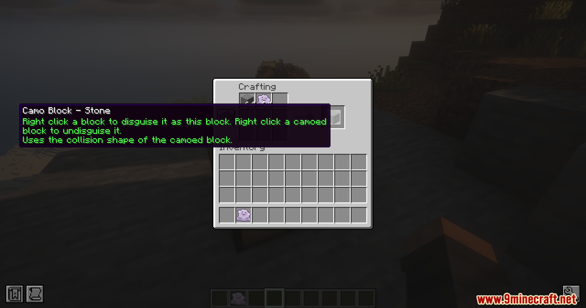 Crafting a stone variant of the Camo Block for block disguises