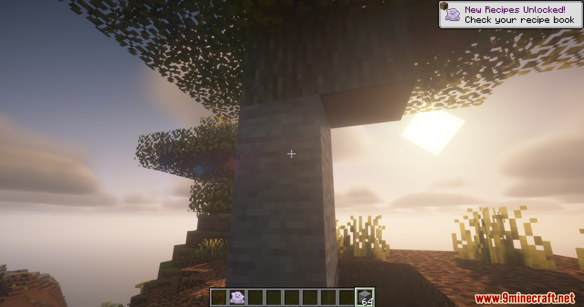 A tree trunk disguised as a stone block using Camol
