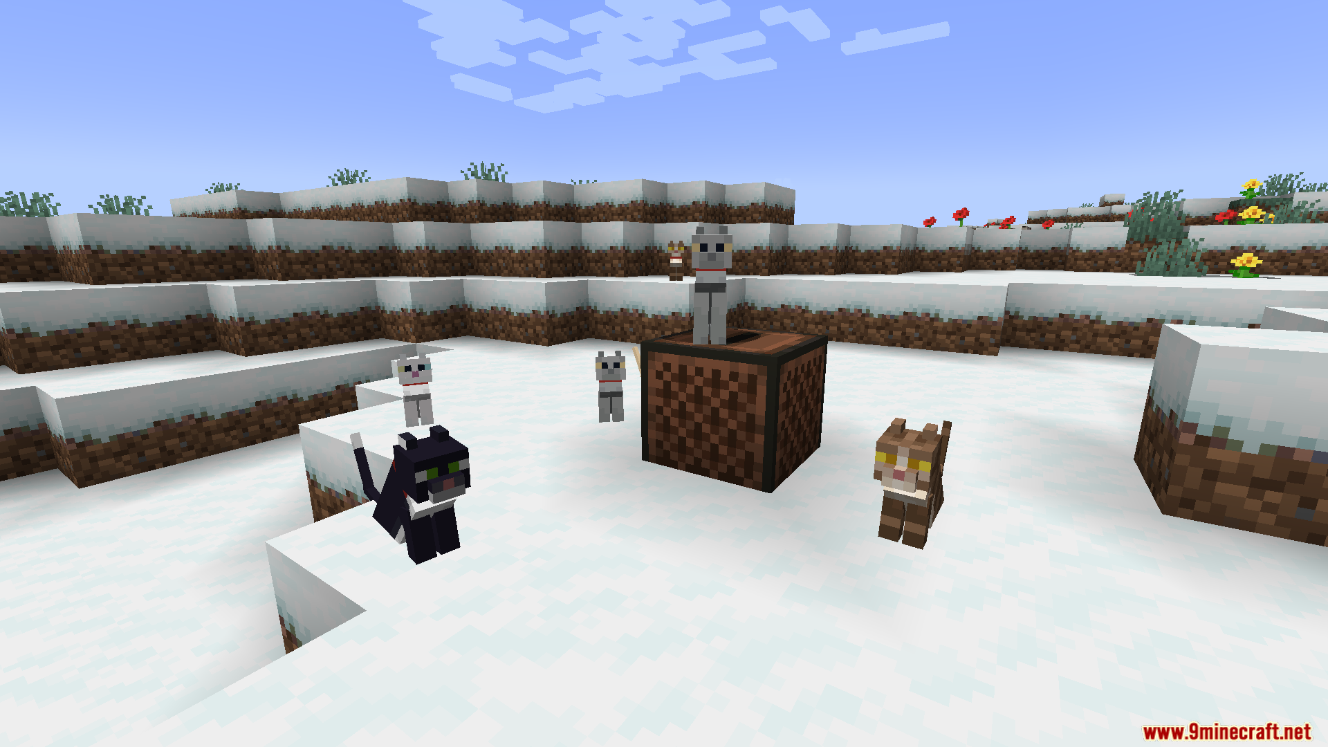 Cat Jam Mod Screenshot 2 Cats bobbing their heads to music from a jukebox in the snow