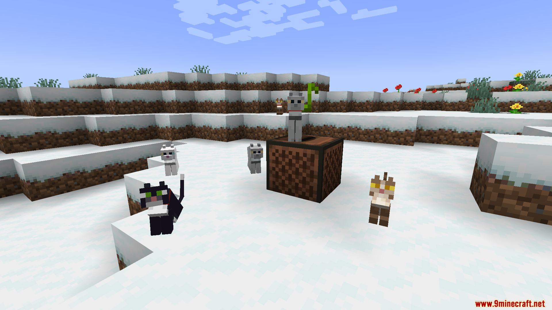 Cat Jam Mod Screenshot 5 Cats dancing to music discs with the Cat Jam Mod in Minecraft