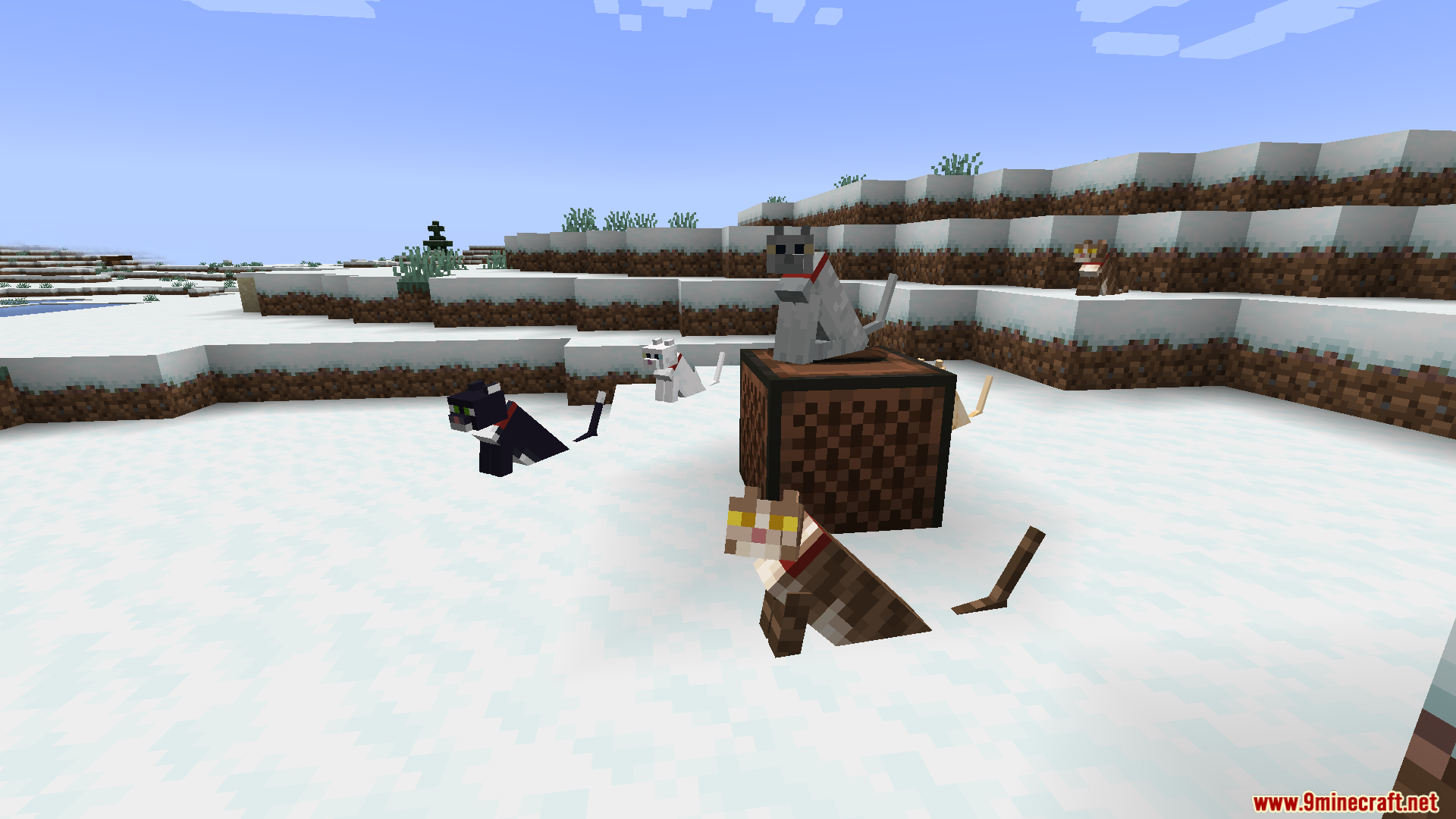 Cat Jam Mod Screenshot 6 Tamed cats bobbing their heads to music from a jukebox in snow