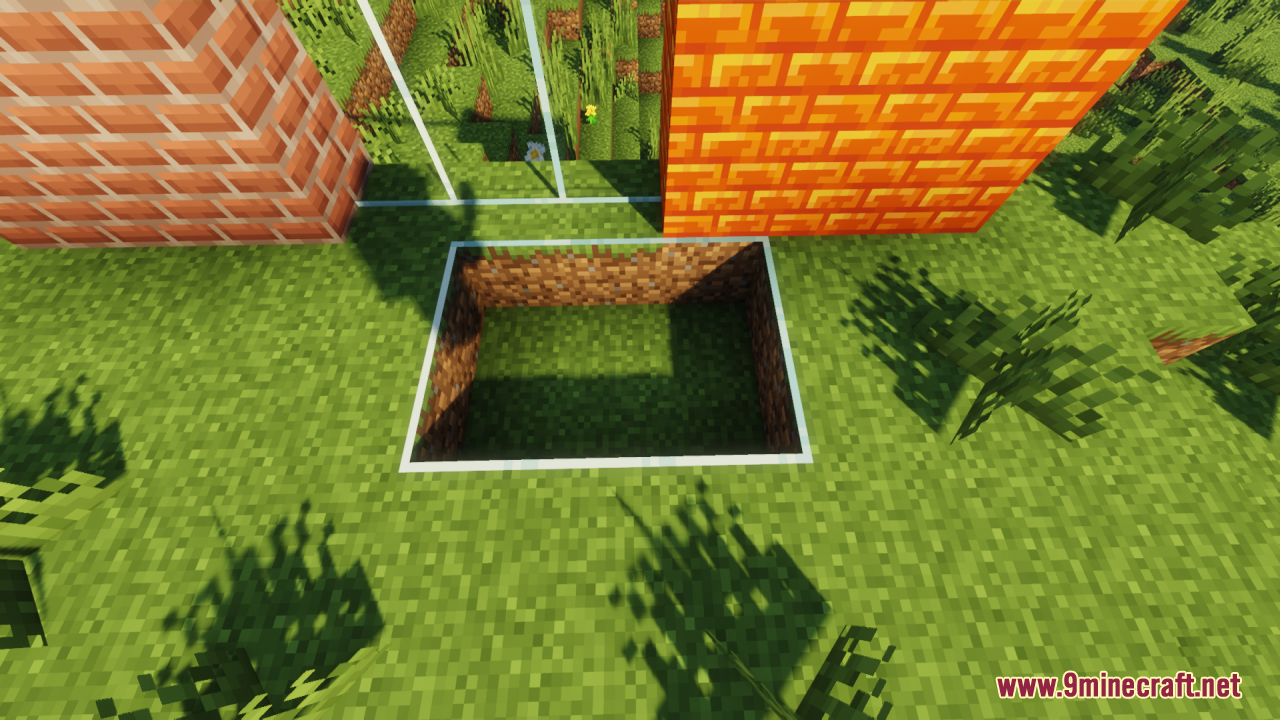 Clear Glass Connected resource pack showing a hole with invisible borders