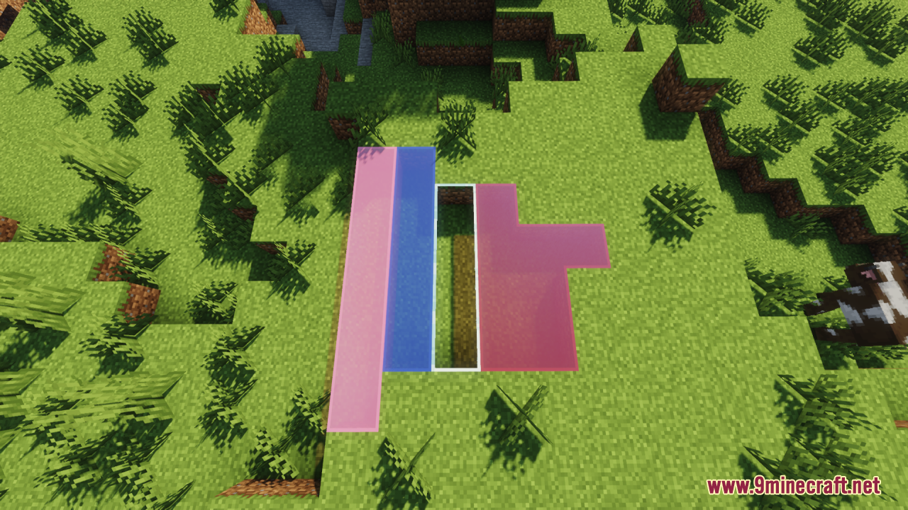 Different colored glass blocks showing connected textures in a Minecraft world