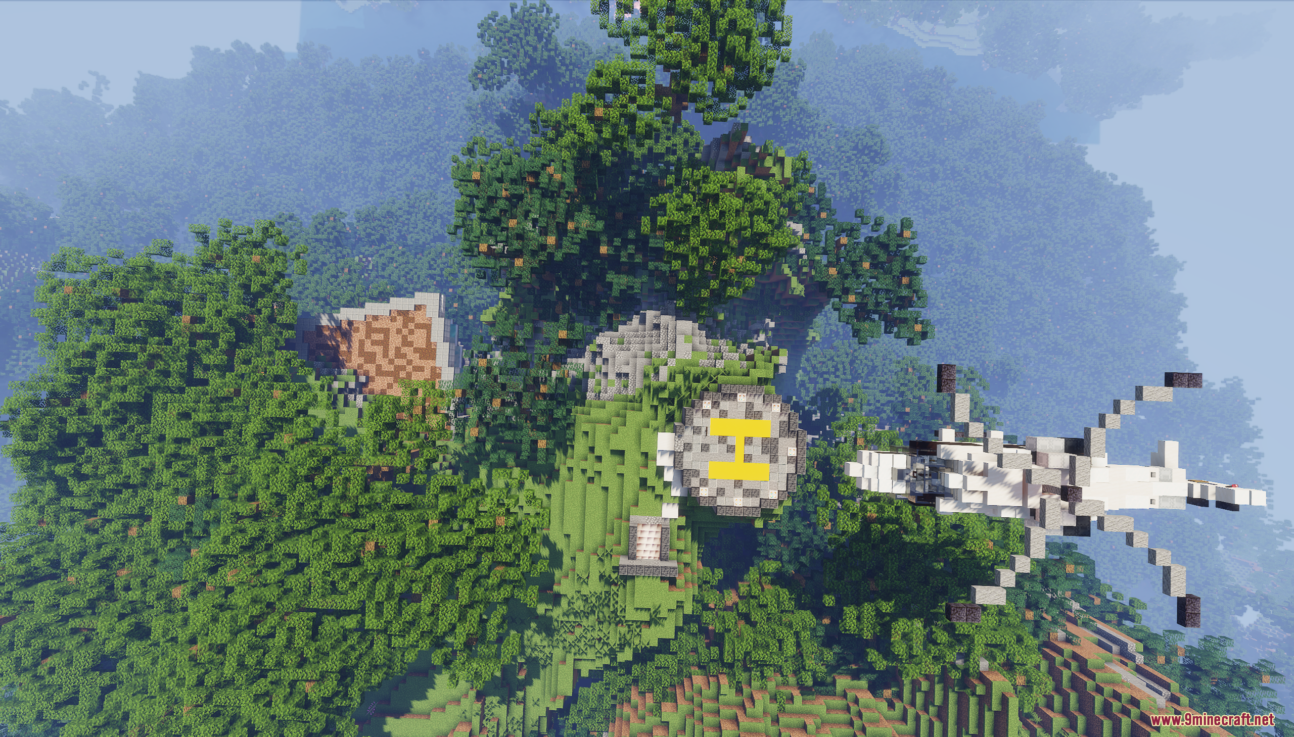 Aerial view of the Cliff side Mansion Map featuring a helipad