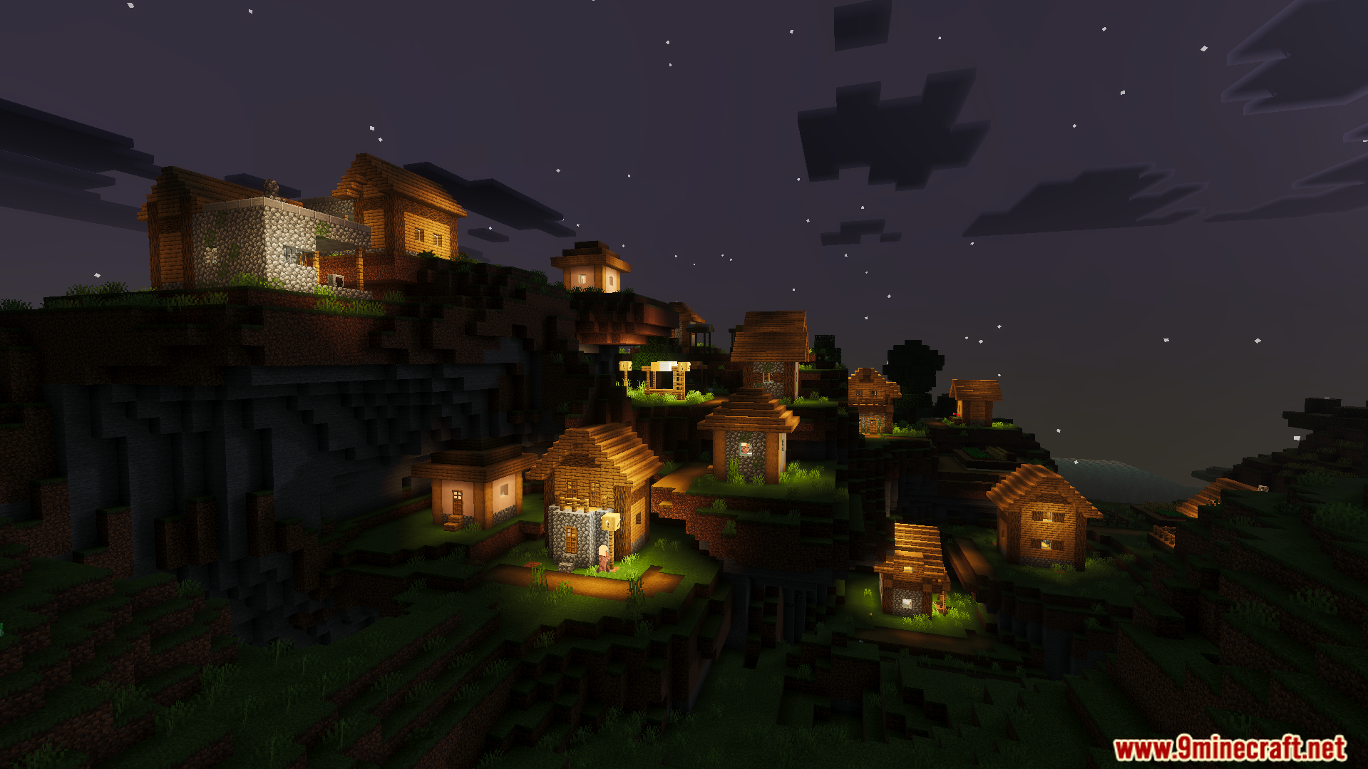 Cloud Visual Shader Screenshot 4 Cloud Visual Shader adds cinematic lighting to a village on a hill