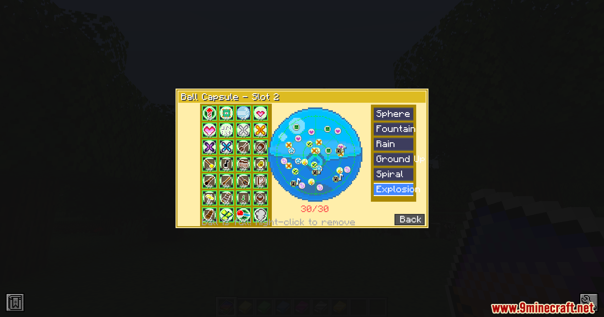 Customizing a Poke Ball capsule using the Cobblemon Ball Stickers Mod interface