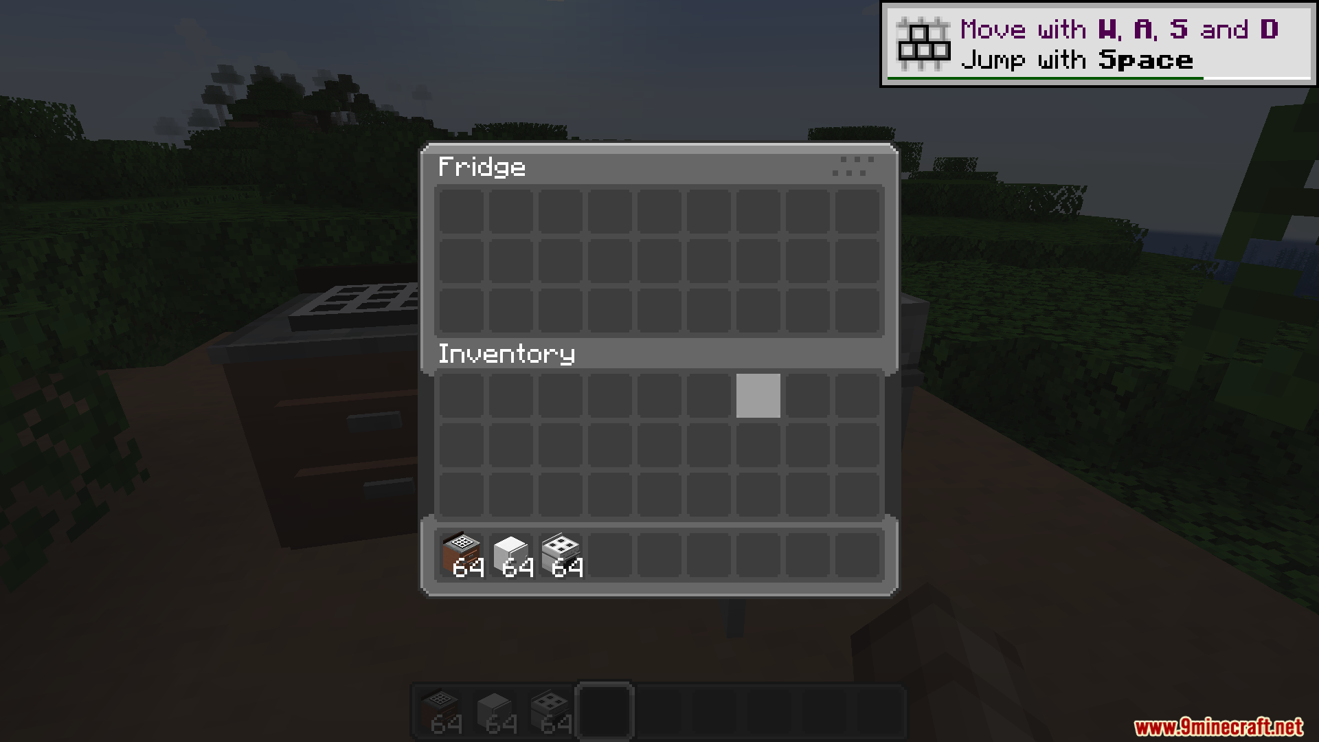 A modded fridge storage interface with a custom pocket monster themed design