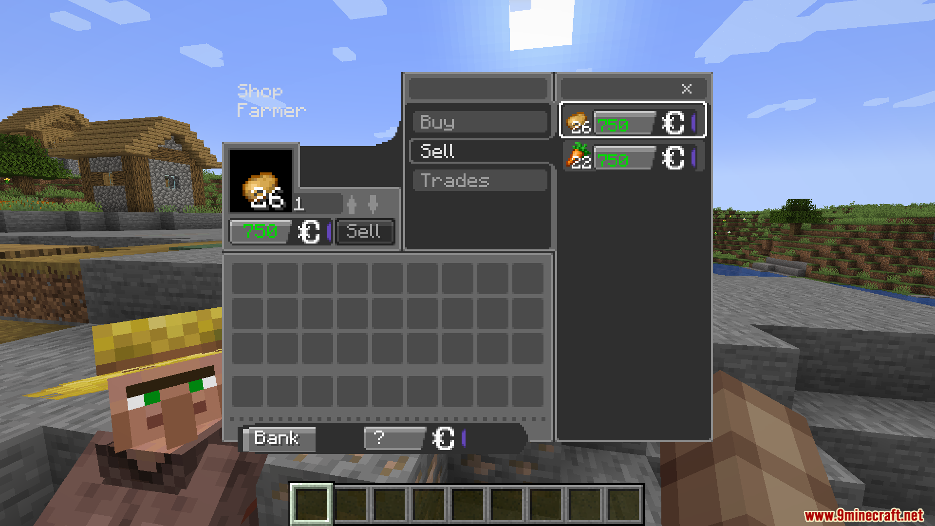 Cobblemon Villager Overhaul Mod Screenshot 5 Selling crops to a farmer villager using the Cobblemon Villager Overhaul mod