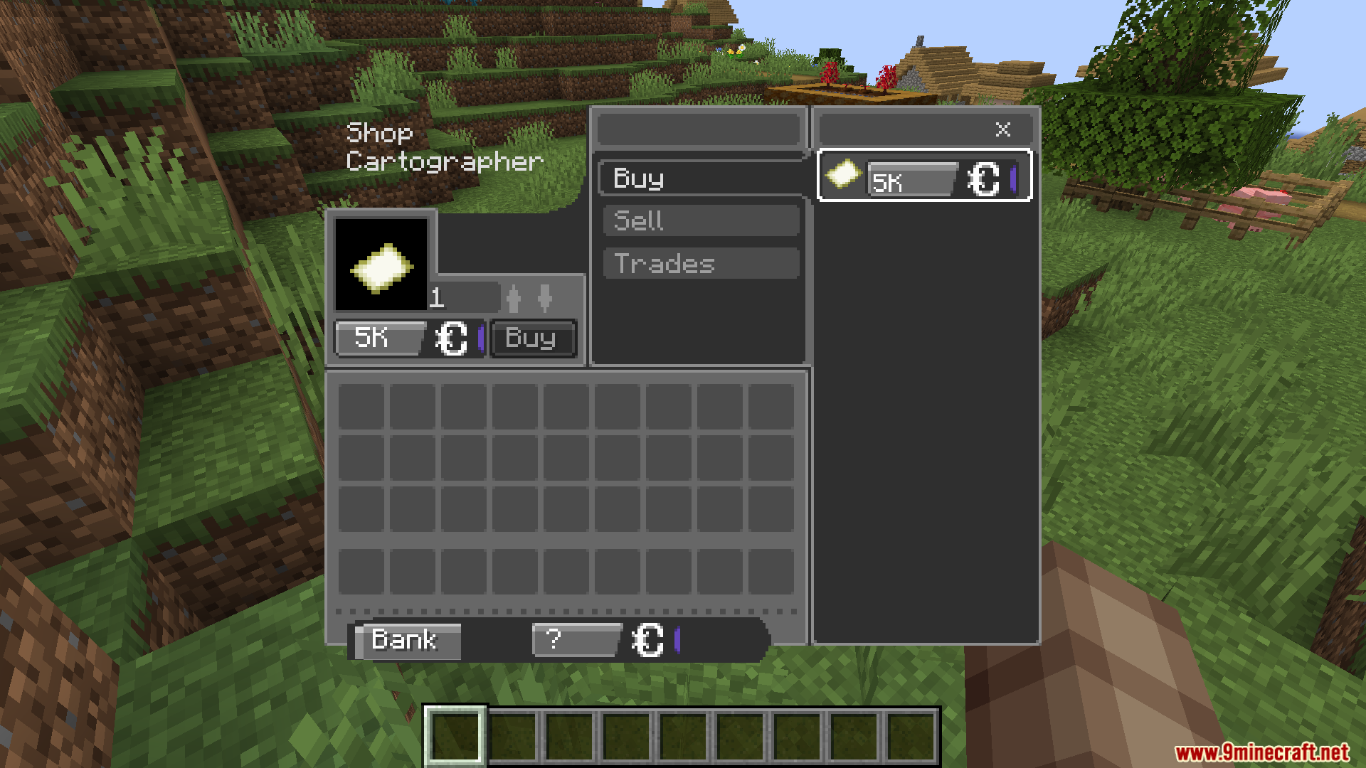 Cobblemon Villager Overhaul Mod Screenshot 6 Buying a map from a cartographer villager using the custom shop menu