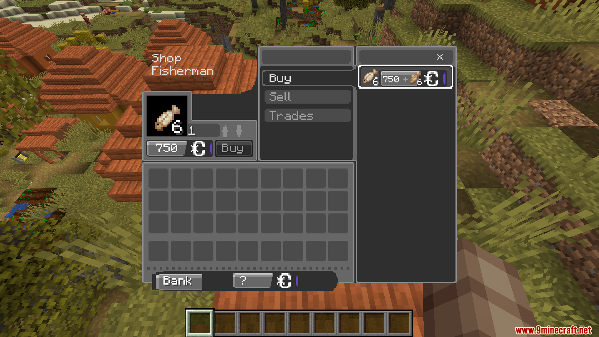 Cobblemon Villager Overhaul Mod Screenshot 7 Custom fisherman shop interface from the Cobblemon Villager Overhaul mod