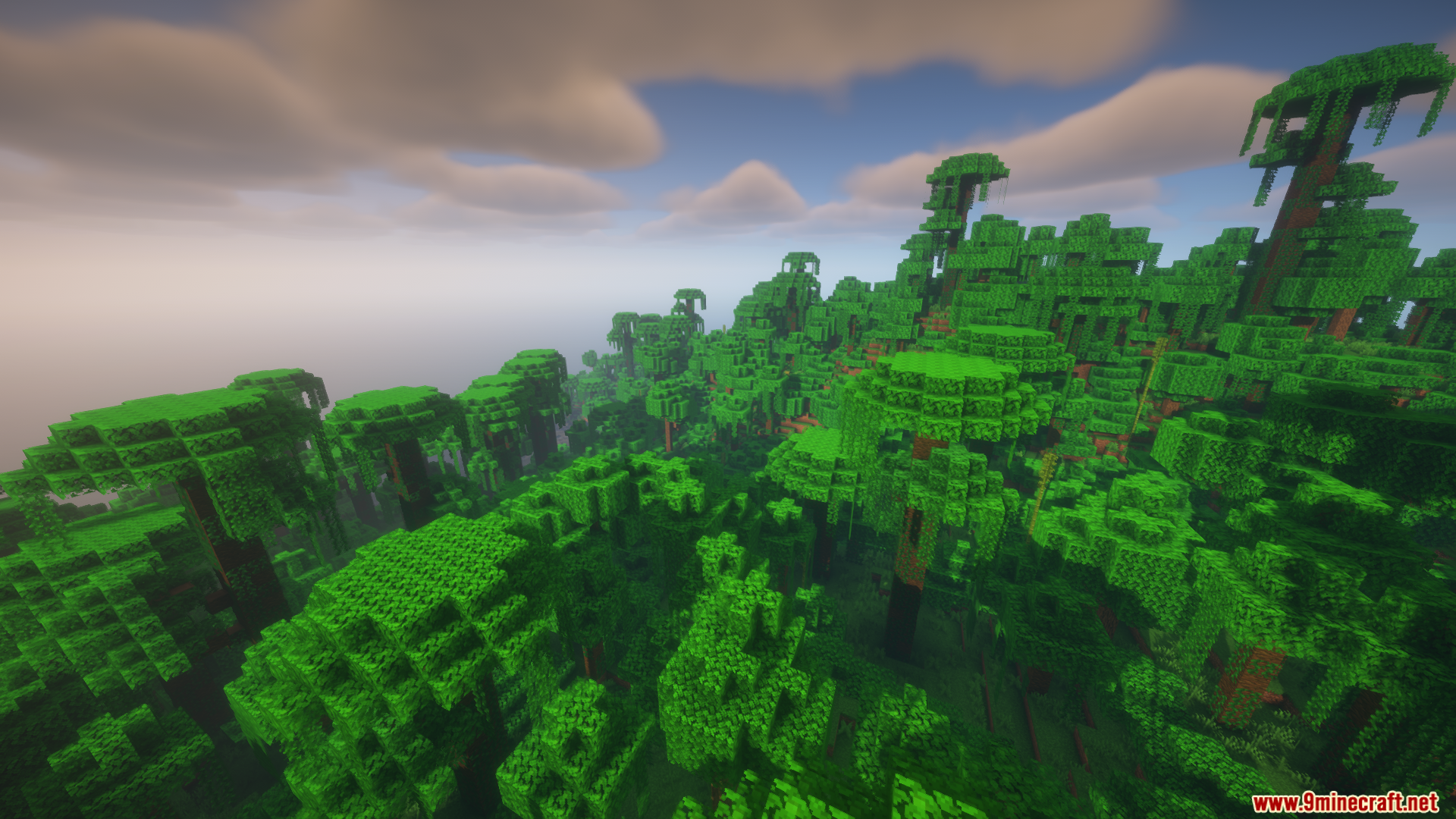 Colorwheel Patcher Mod Screenshot 10 Vibrant jungle landscape featuring tall trees and thick foliage with realistic shader effects
