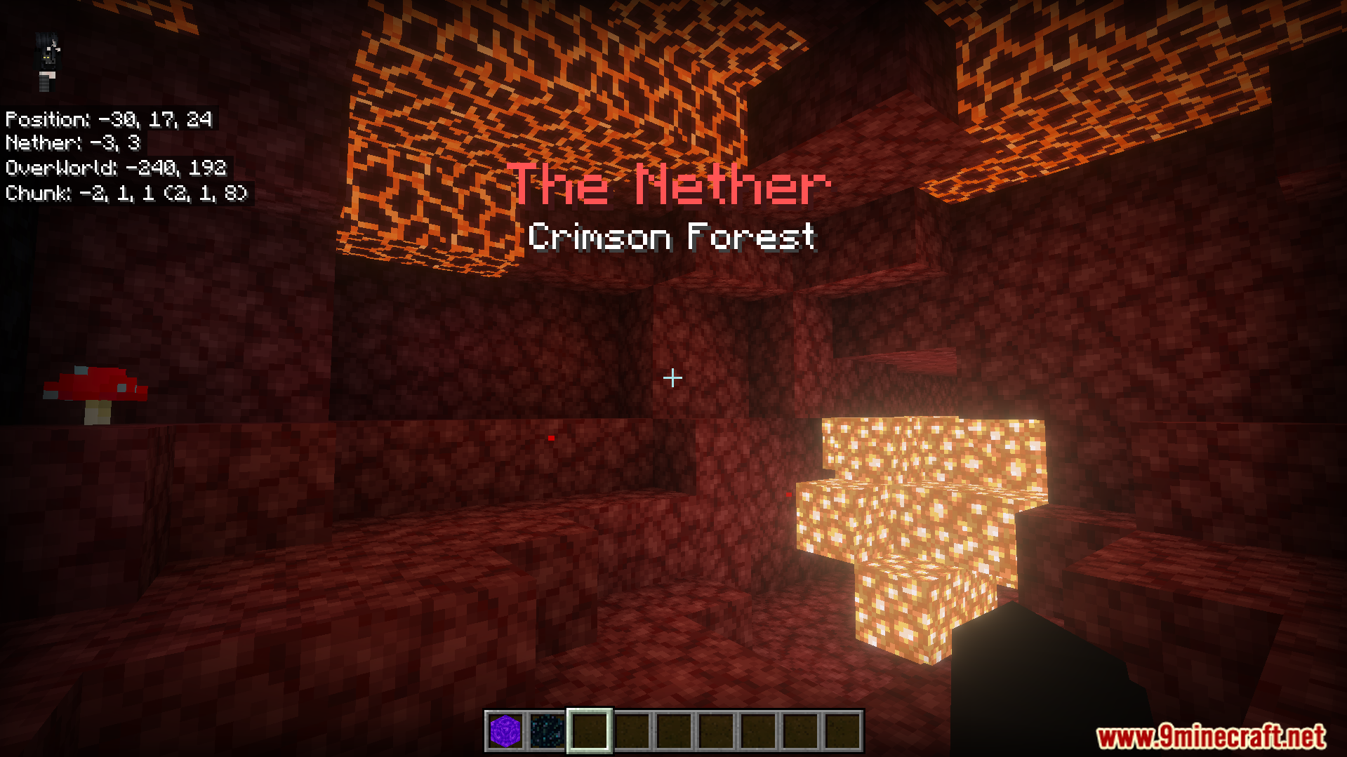 Coordinates Plus Texture Pack Screenshot 5 Coordinates Plus Texture Pack showing overworld and nether locations on screen