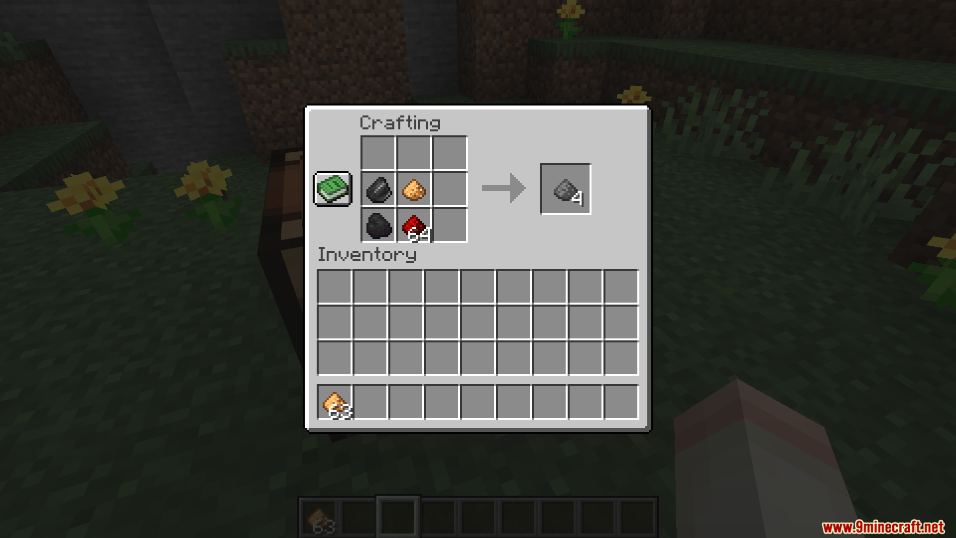 Craftable Gunpowder Recipe Mod Screenshot 2 Crafting recipe for gunpowder using flint glowstone dust coal and redstone dust