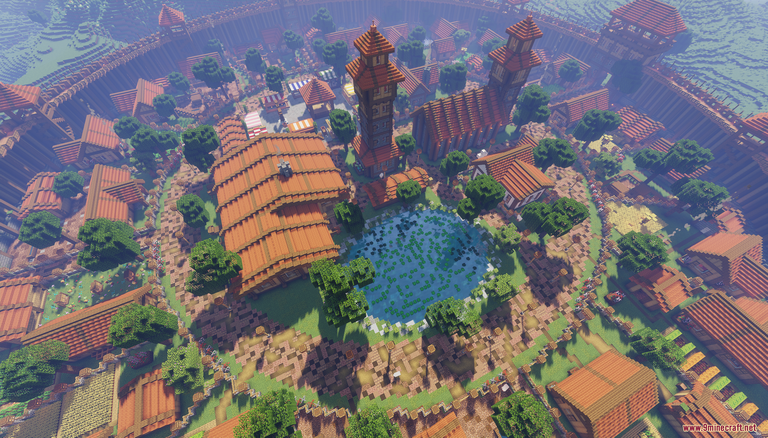 Dalia Map Screenshot 4 Aerial view of a circular medieval town protected by high wooden walls