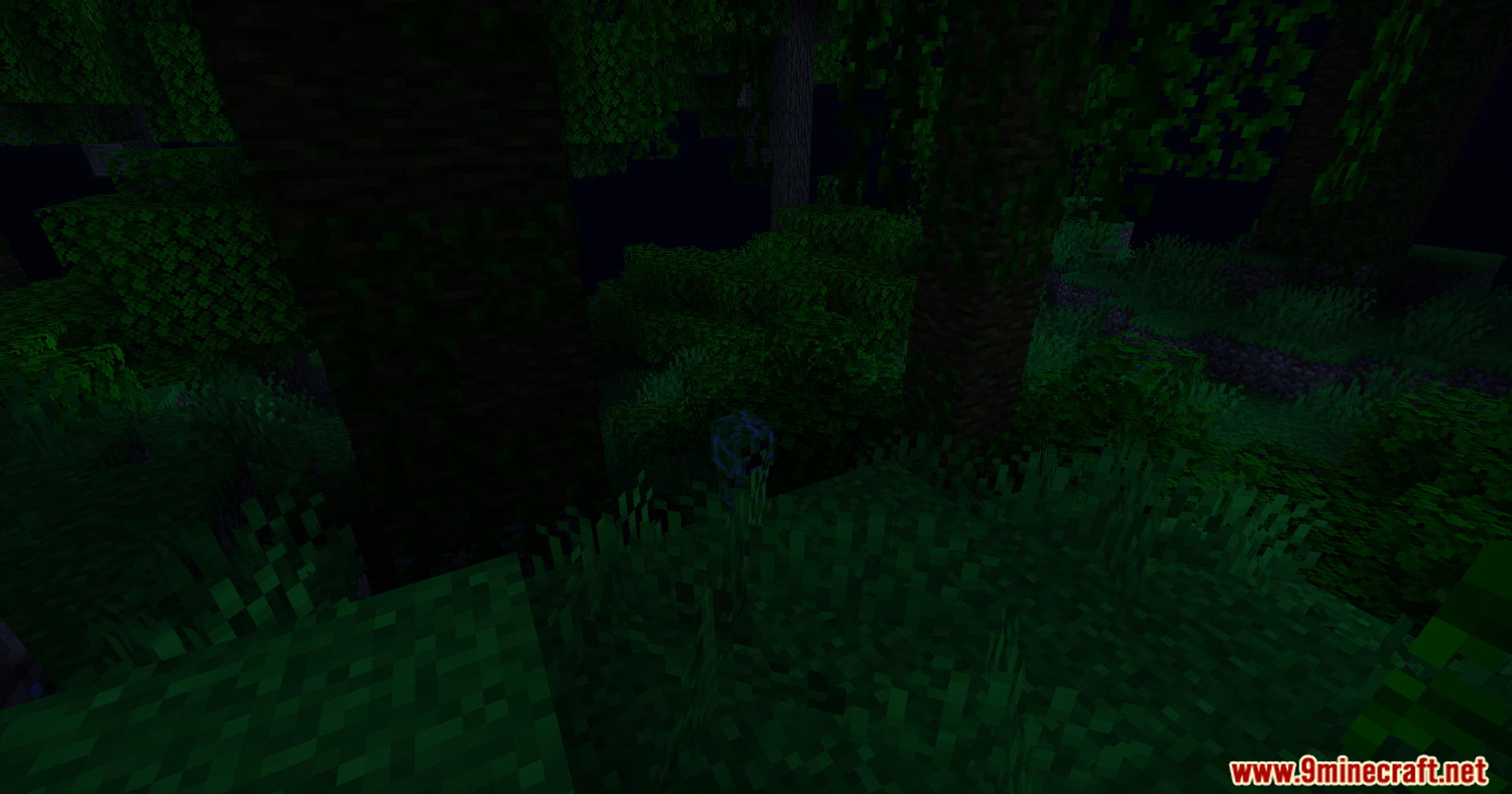 Doruk's Shaders Screenshot 10 Deep shadows and dense foliage in a dark jungle forest at night