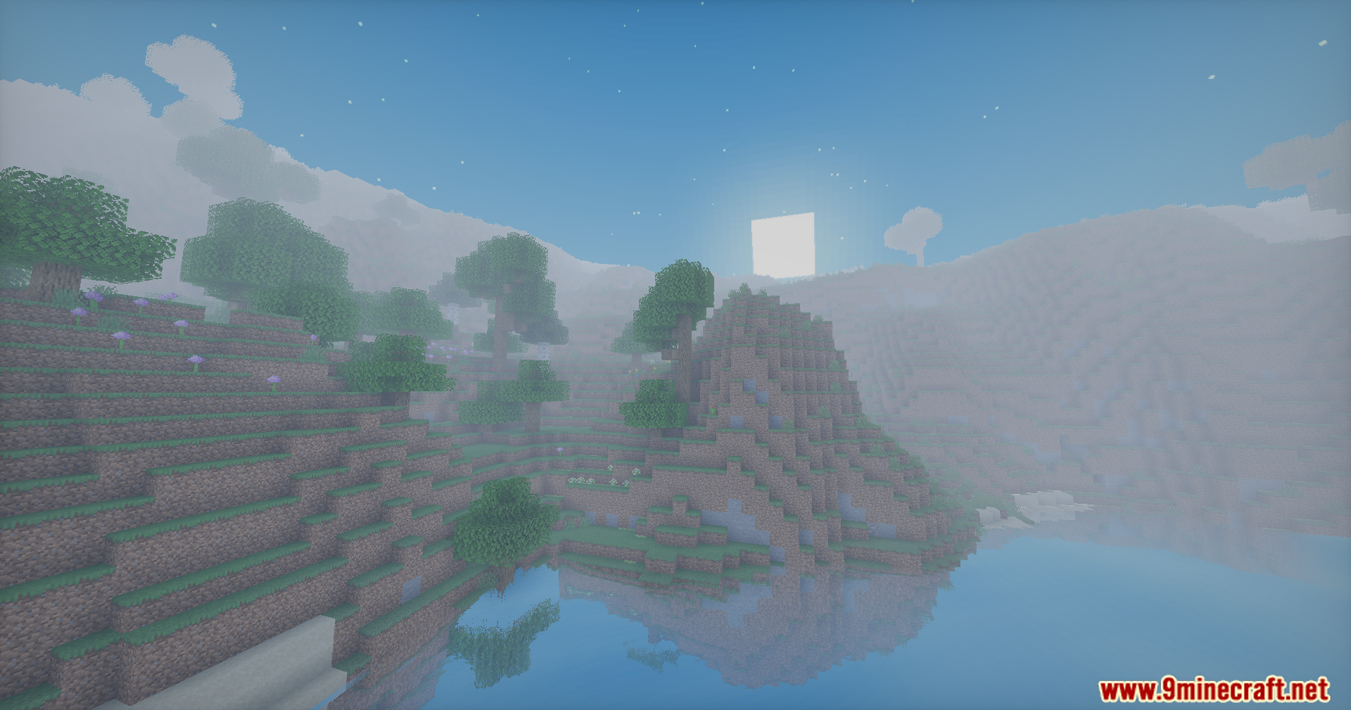 Doruk's Shaders Screenshot 4 Soft lighting and reflections enhance the view of a peaceful lake and mountain