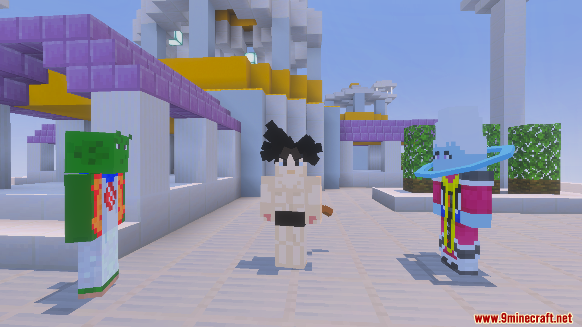Dragon Block C Ultimate Addon characters standing together in a white palace