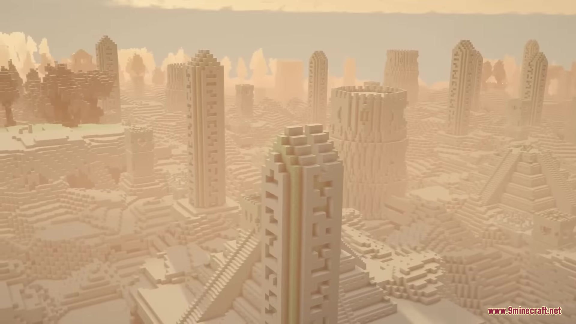 Drifter Mod Screenshot 10 Ancient towers and pyramid structures spread across the vast and sandy Glass Wastes
