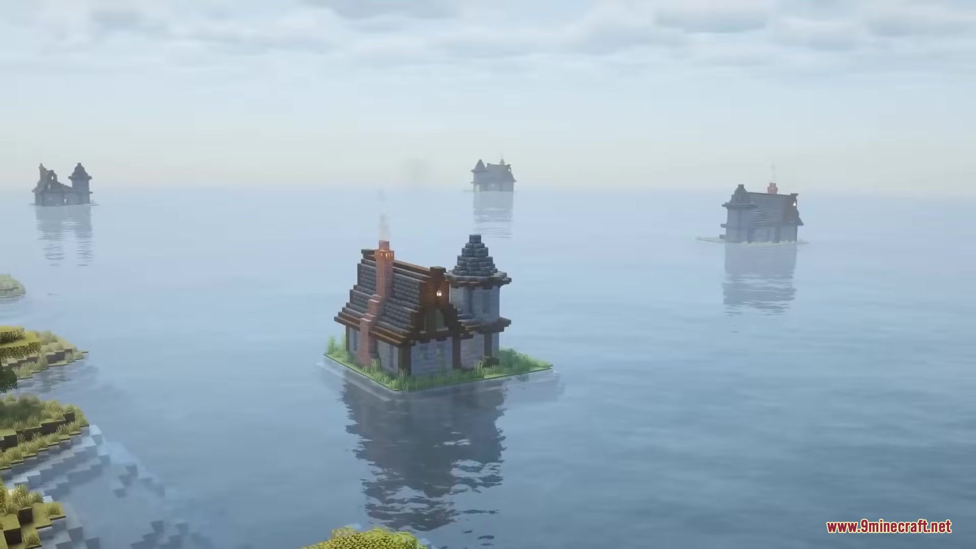 Drifter Mod Screenshot 17 Isolated houses on small islands in a vast and foggy ocean biome