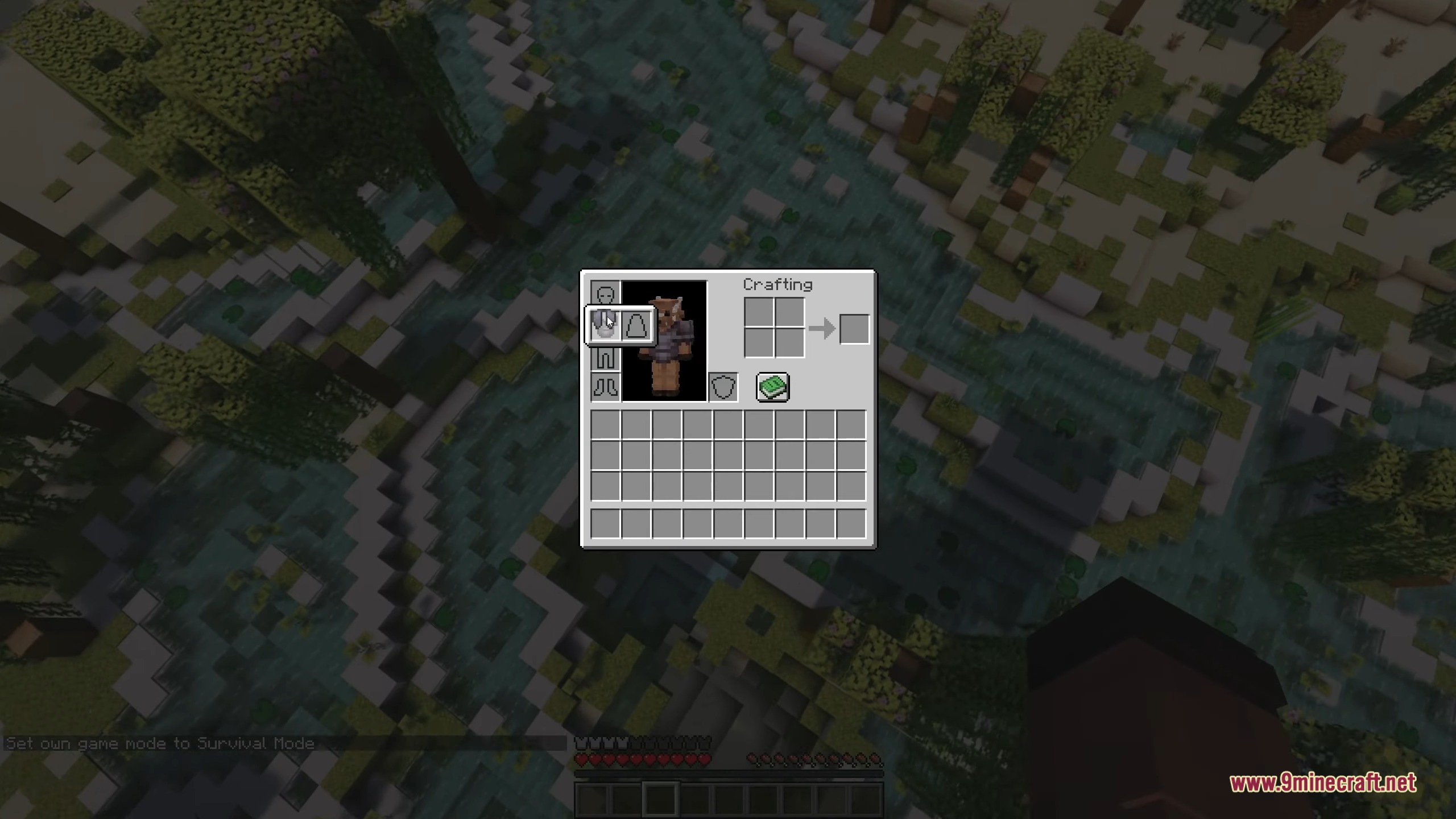 Minecraft inventory screen with a dedicated slot for the elytra separate from armor