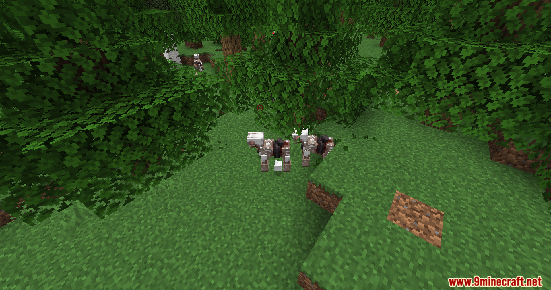 End-Parasitize and Convert All Mod Screenshot 12 Two cows transformed by a magical parasite stand together in a forest