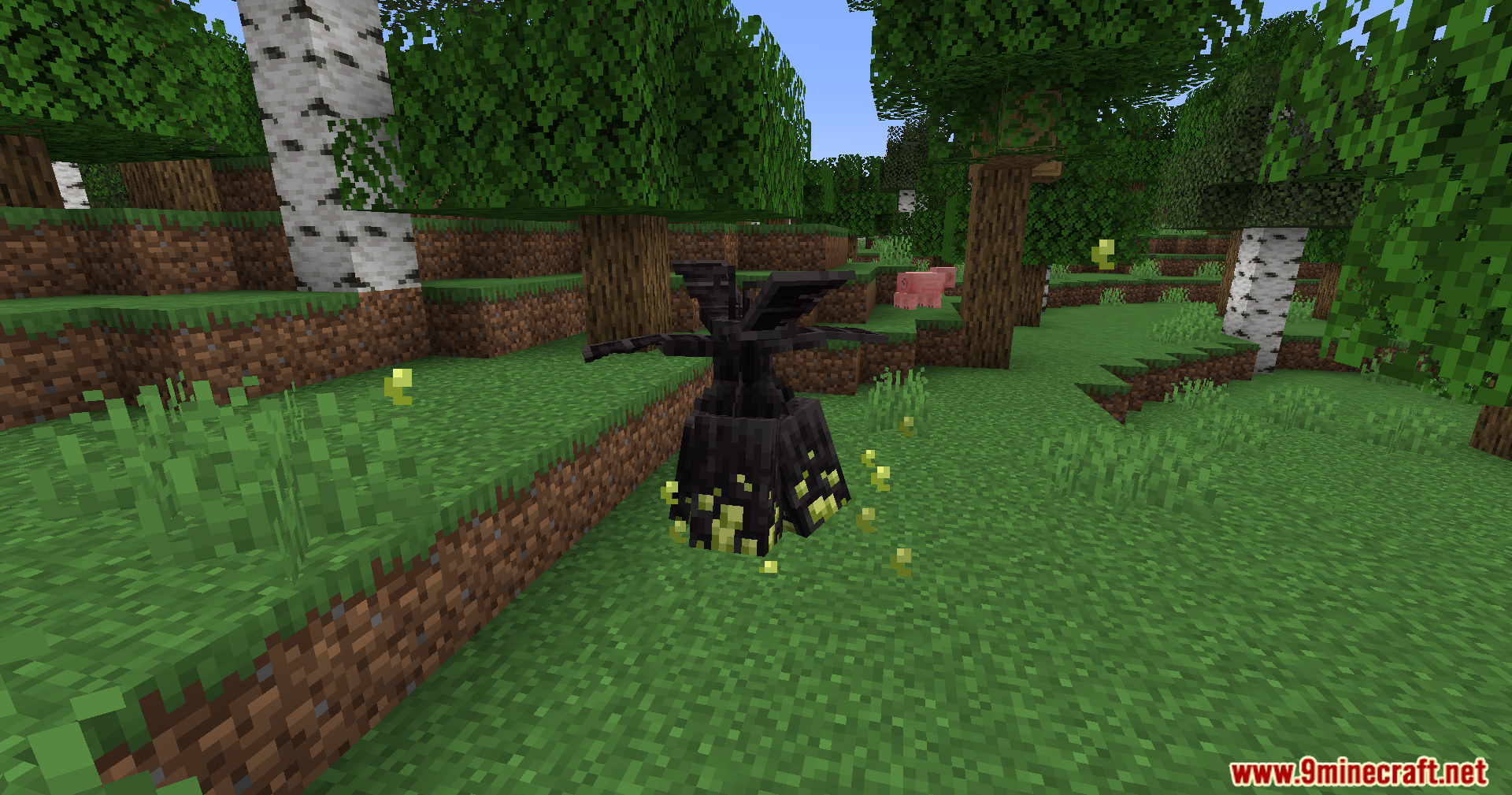 End-Parasitize and Convert All Mod Screenshot 7 A dark parasite entity with yellow spots spreads infection in a forest