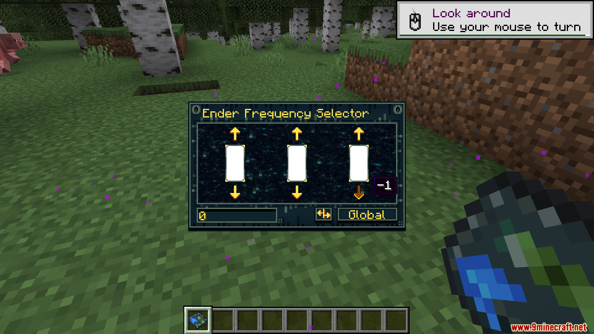 Ender Drives Mod Screenshot 5 A player opens the Ender Frequency Selector menu to configure storage settings