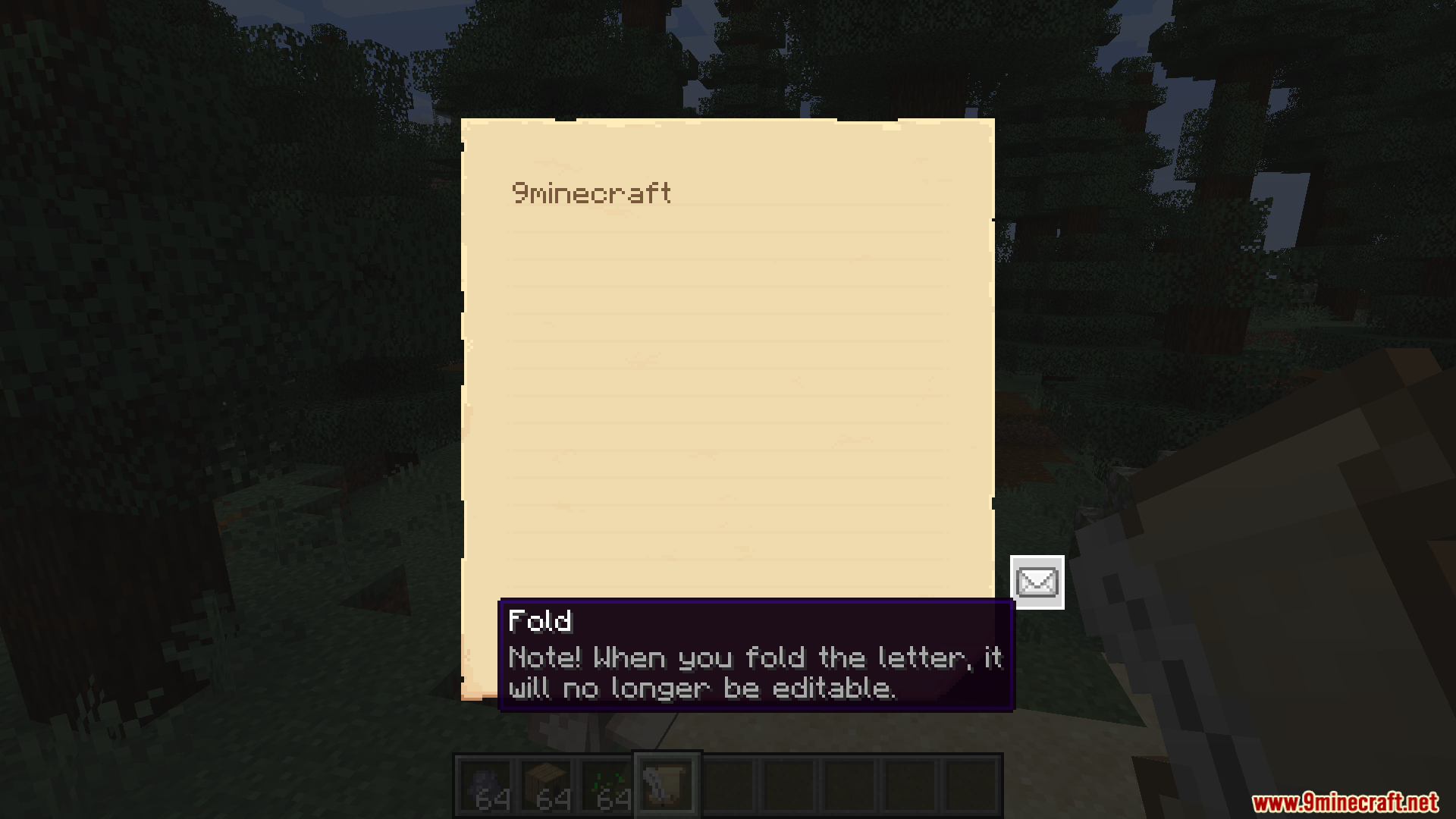 Envelope Mod Screenshot 3 Writing a message on a letter before folding it in the game