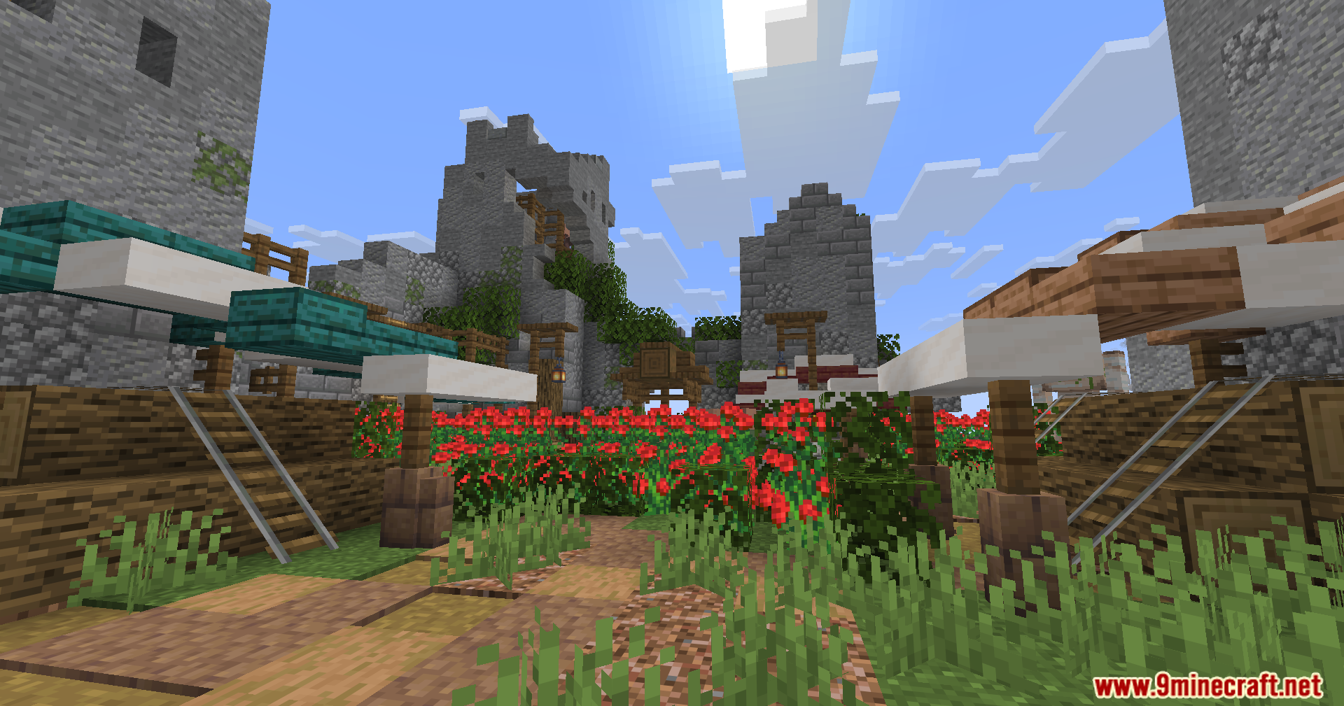 Epic Structures Villages Mod Screenshot 10 Epic Structures Villages Mod transforms small settlements into massive medieval stone cities