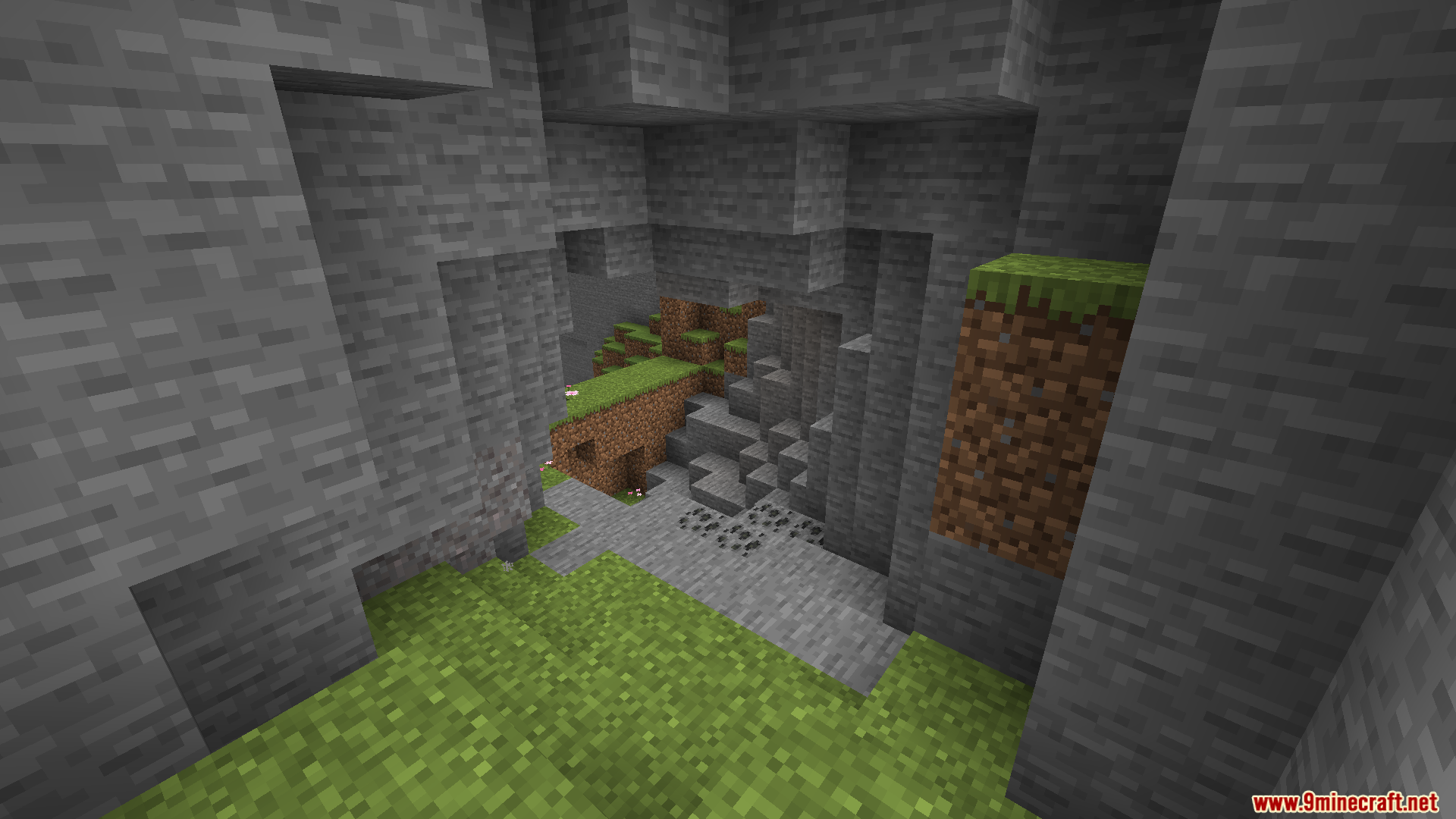 Erdemstandis Fullbright Mod lighting up a dark cave with coal ore