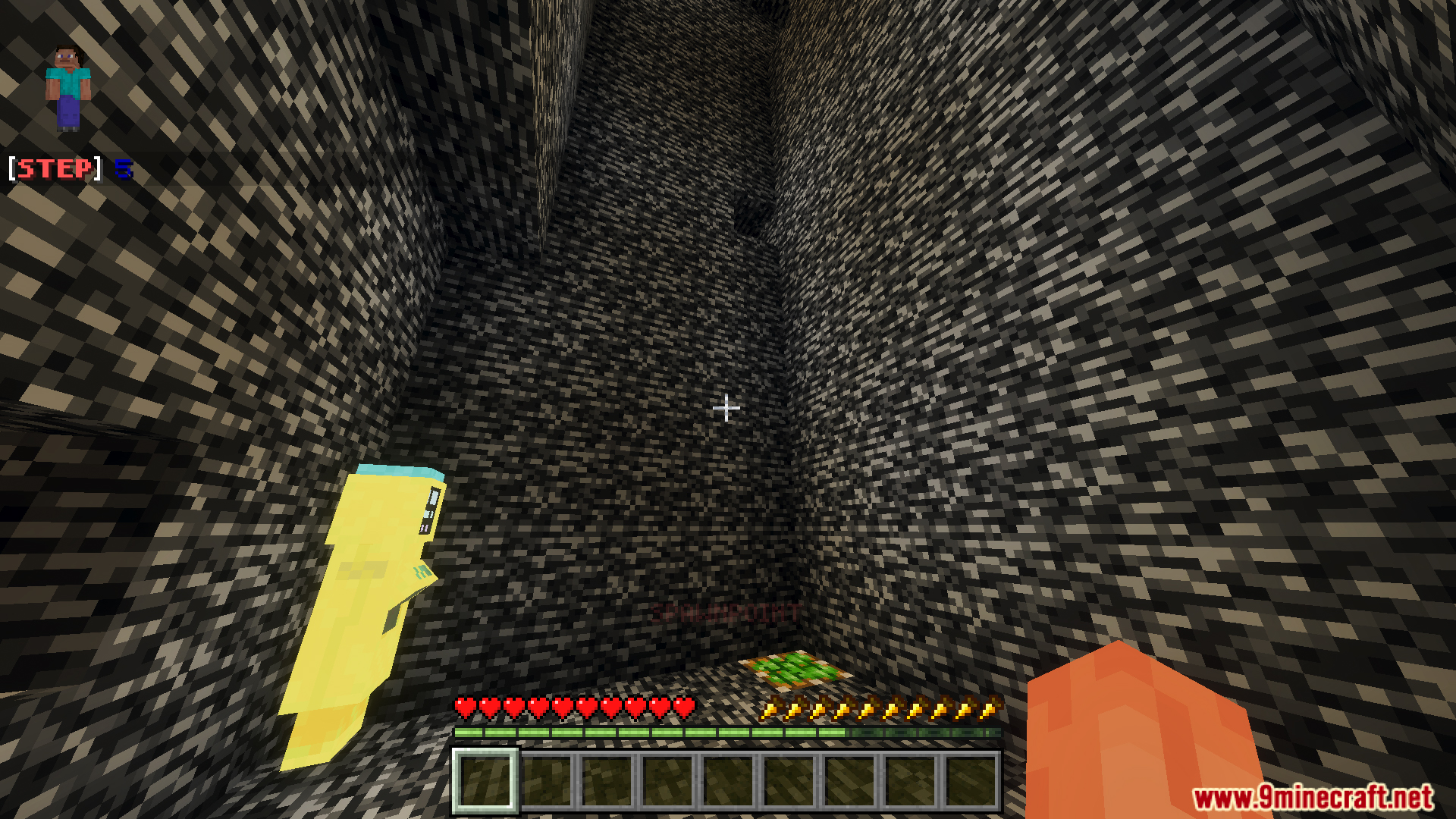 Escape from Bedrock Prison map featuring a yellow character and a pressure plate