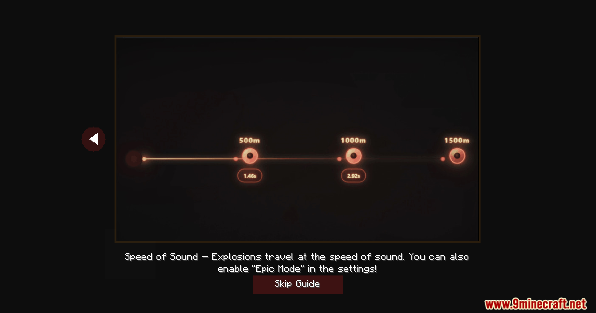 Explosion Overhaul a New Level of Destruction Mod Screenshot 6 Guide explaining how explosion sounds travel over distance at the speed of sound