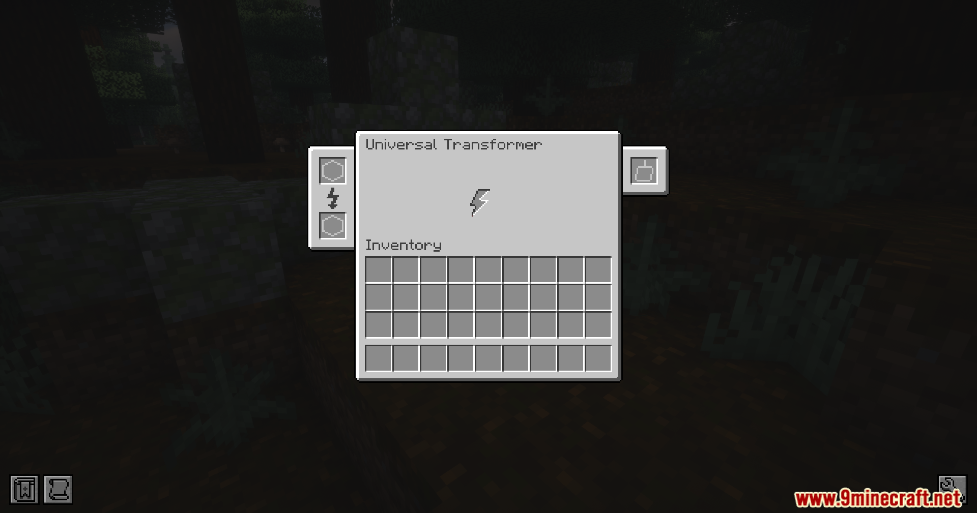 Extended Industrialization Mod Screenshot 9 The Universal Transformer interface shows energy slots and a player inventory grid