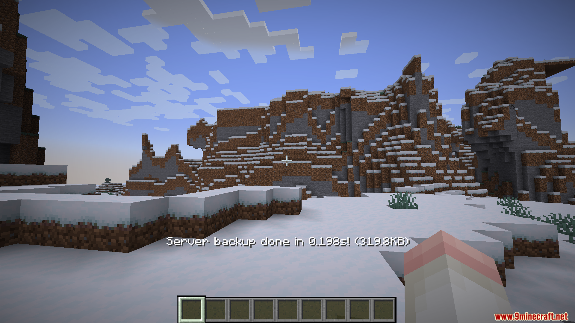 FTB Backups 3 Mod Screenshot 2 A notification message appears on screen after a world backup is completed