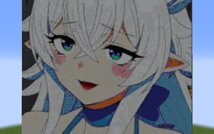 Fenrys Pixel Art Schematic Screenshots 1 Detailed Fenrys Pixel Art Schematic build featuring a smiling anime character