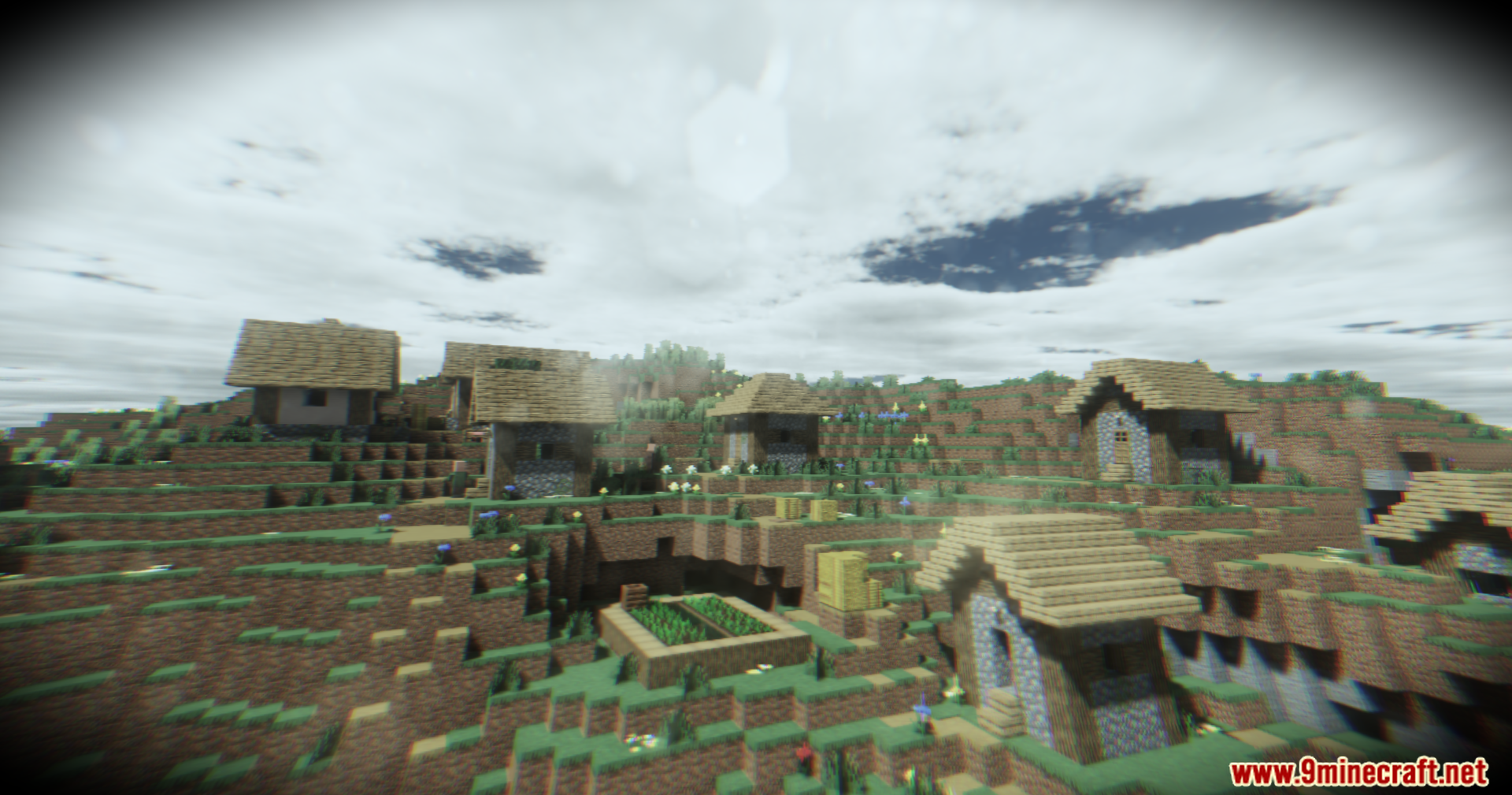 Footage Shaders Screenshot 12 Small village houses and farm plot with a body camera filter