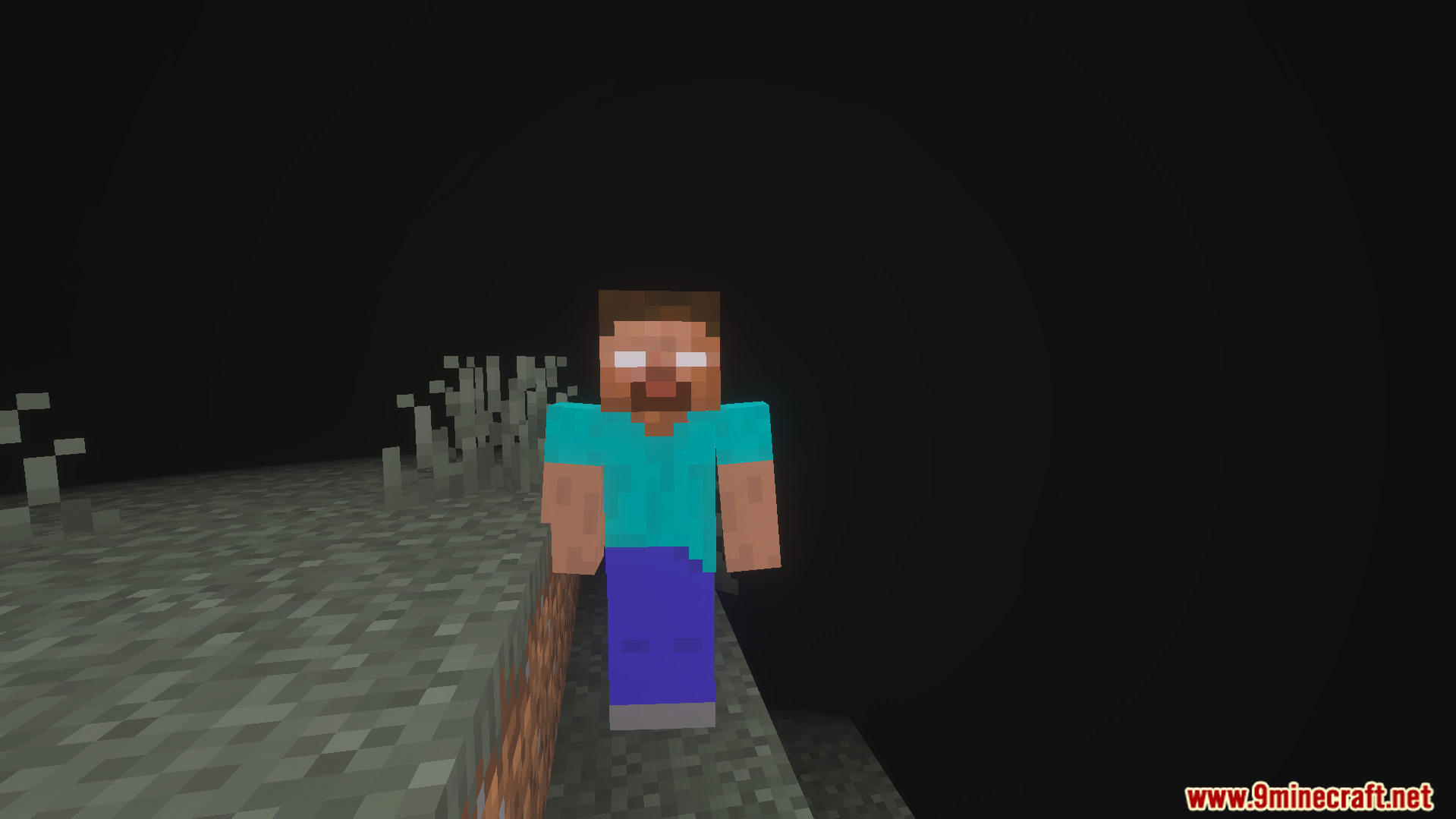 From the Darkness Modpack Addon Screenshot 11 A scary monster with white eyes in the From The Darkness Modpack Addon