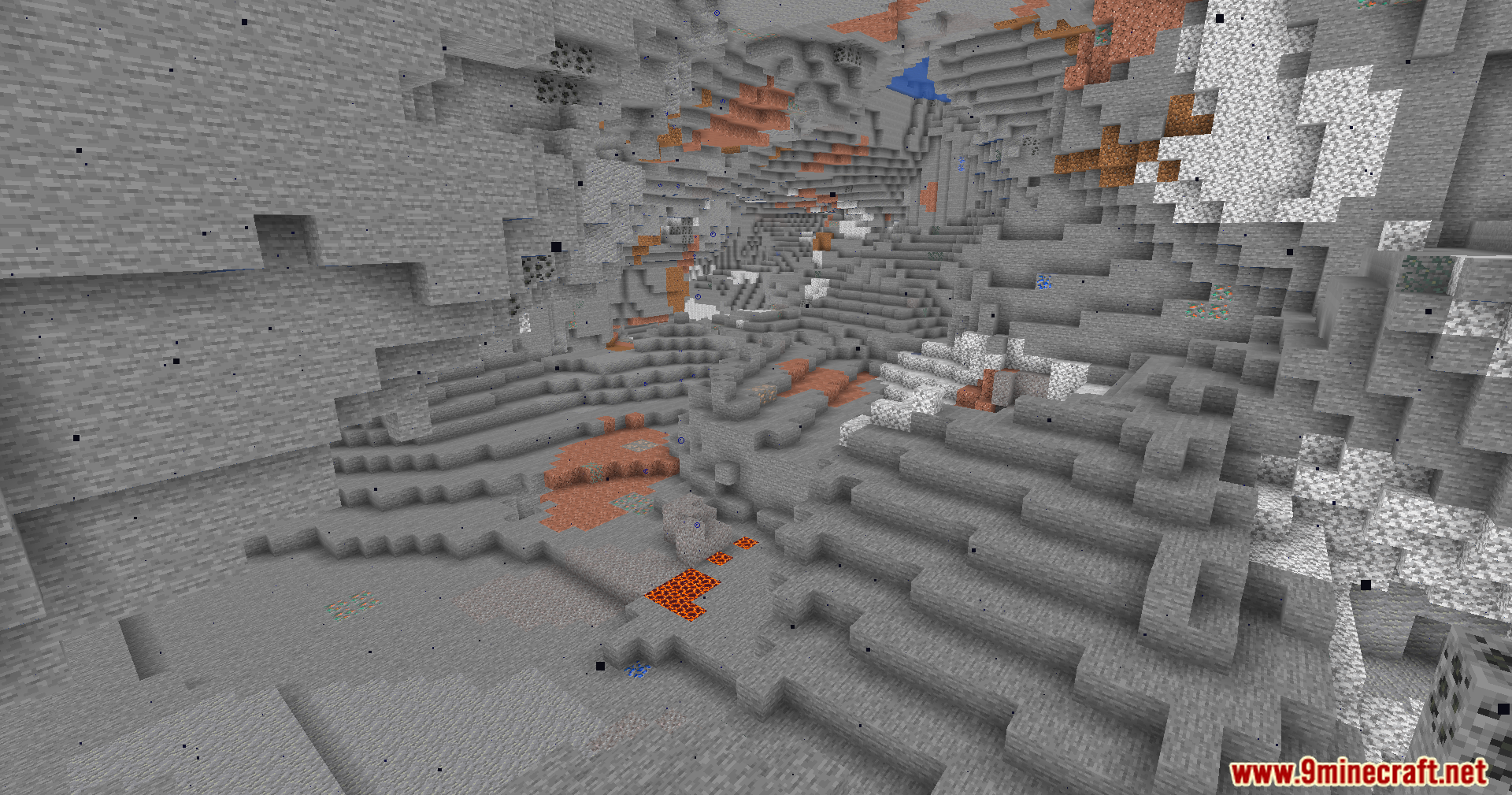 A vast underground cave system fully illuminated by Fullbright Plus Shaders