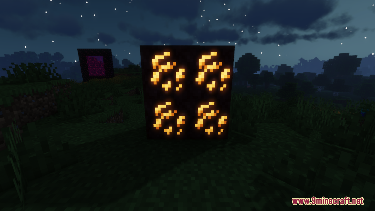 Glowing ore blocks from the Glow Ores Vanilla Resource Pack shine brightly