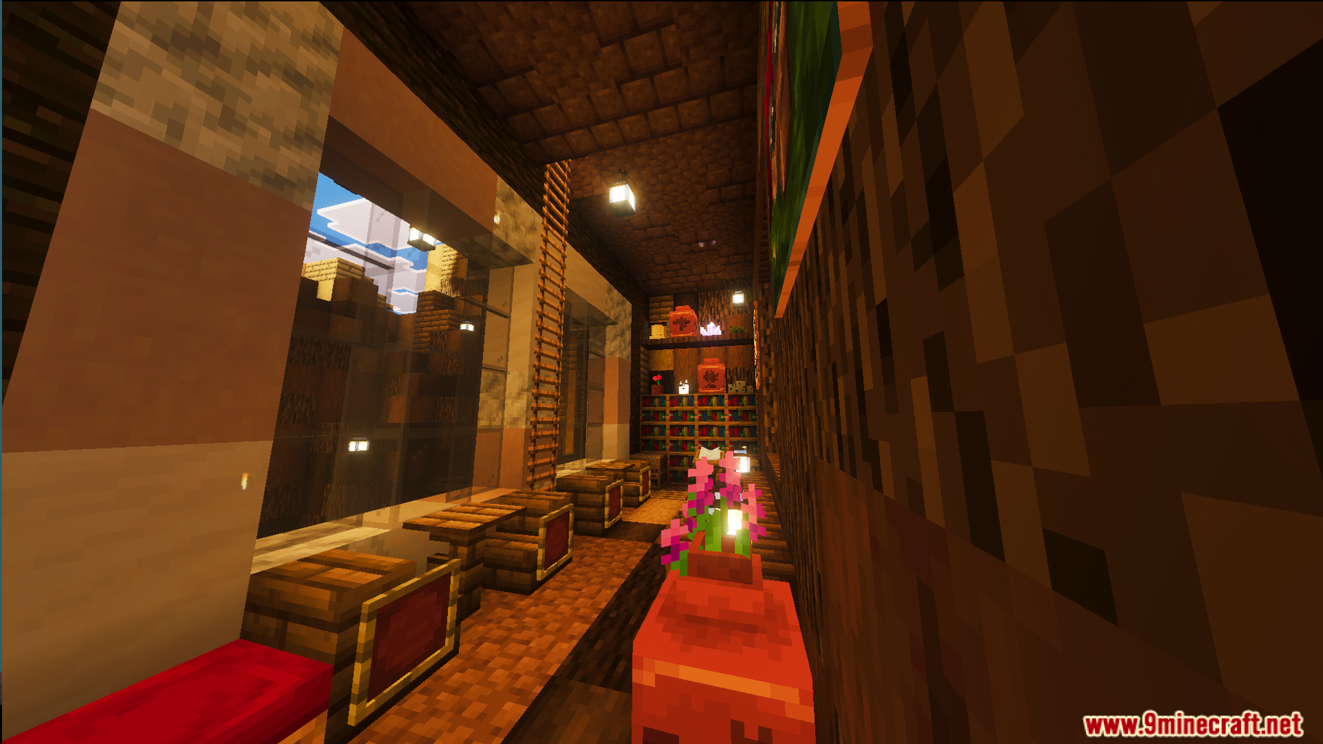 God Tree House Map Screenshot 3 Cozy furnished room with wooden tables and chairs in God Tree House