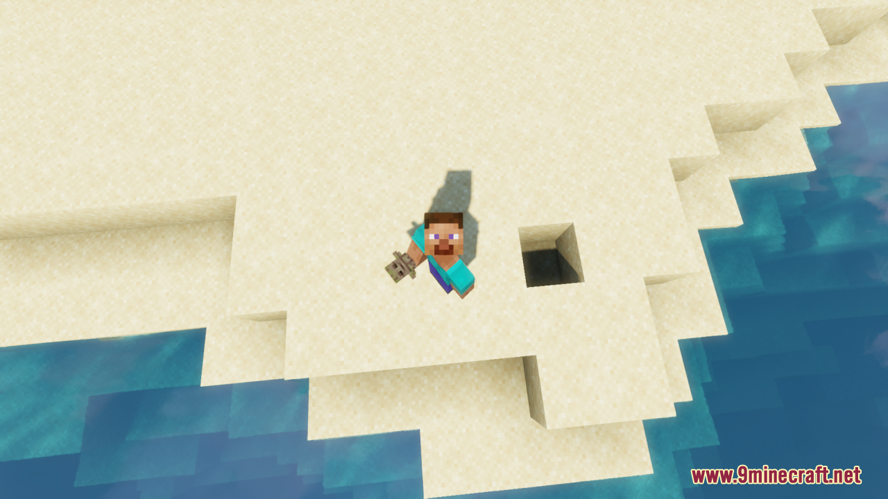 Groot Totem of Undying Resource Pack Screenshot 9 Top down view of a player holding a wooden tree character totem