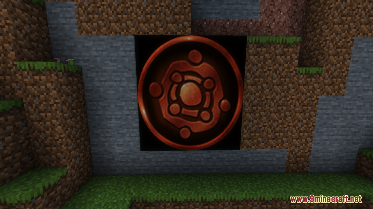 HTTYD Franchise Paintings Resource Pack Screenshot 10 Red dragon class symbol painting displayed on a stone and dirt wall