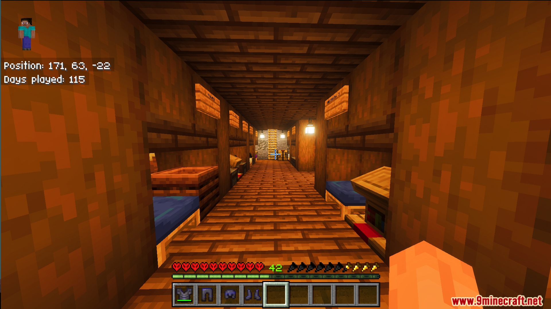 Interior view of the trading hall within the Hardcore One Hundred Days Map